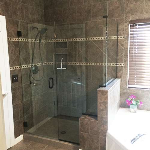 90 Degree Shower with Partial Wall and Bench | St. Louis Glass Works Quotes